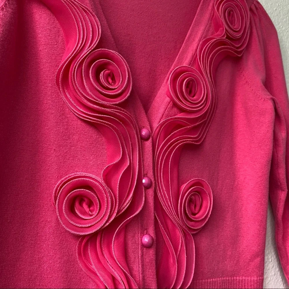 008. INC Pink Flower Sweater - Picture 6 of 9
